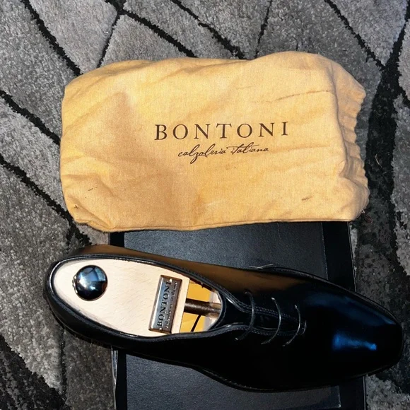 Bonton Black Leather Oxfords display picture 1